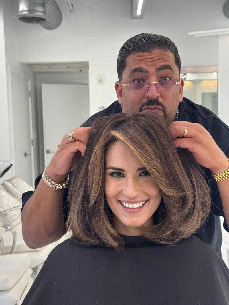 Shak with a client at Hair Shak Salon Miami in South Beach