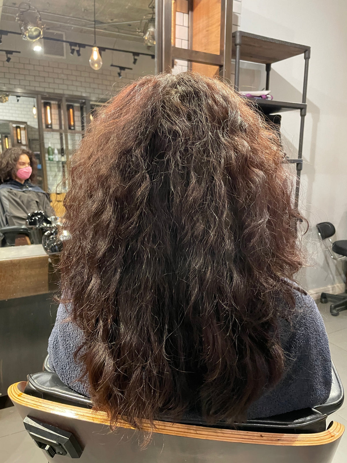 Hair before a Brazilian blowout at Hair Shak Salon Miami