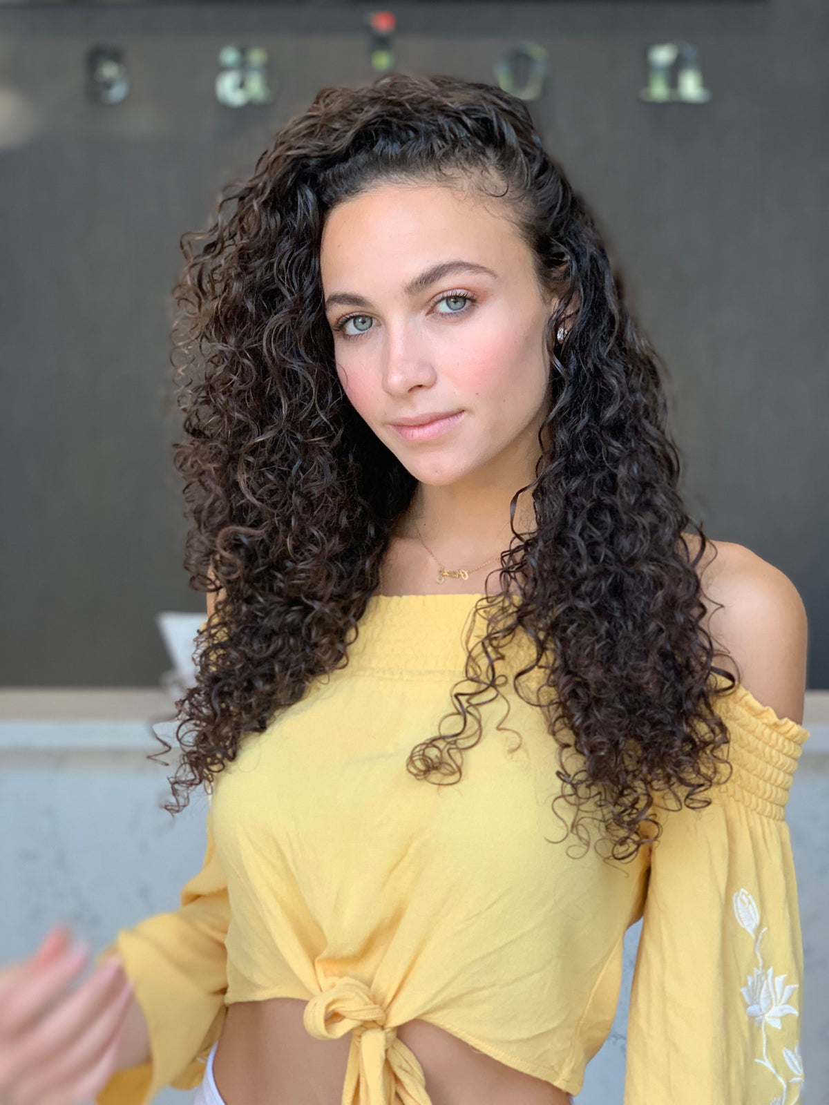 Long, defined dark curls