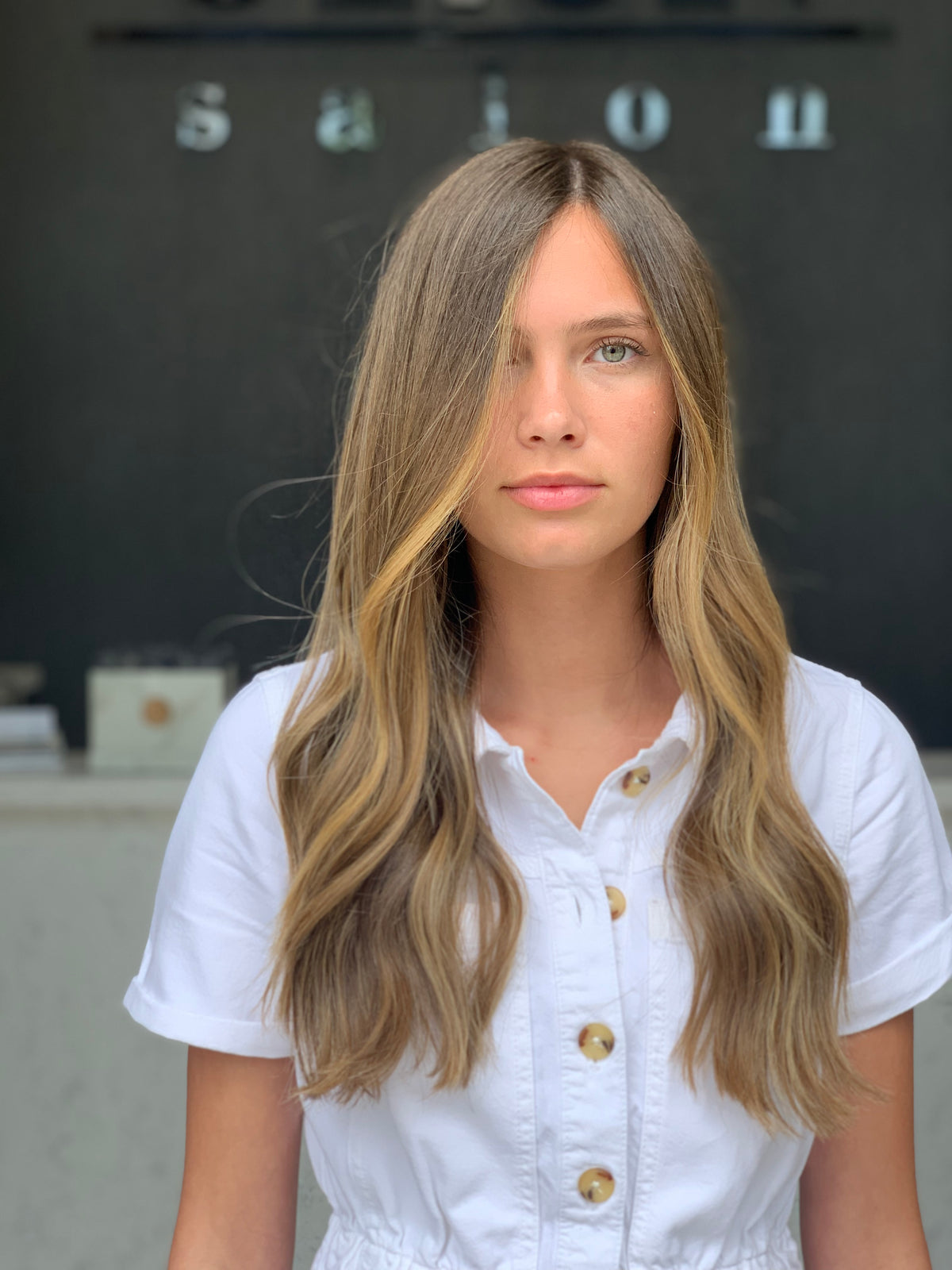 A client's balayage, finished at Hair Shak Salon Miami